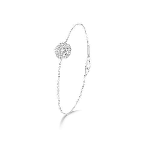 Tudor Rose Mini Icons Diamond Bracelet In 18ct White Gold